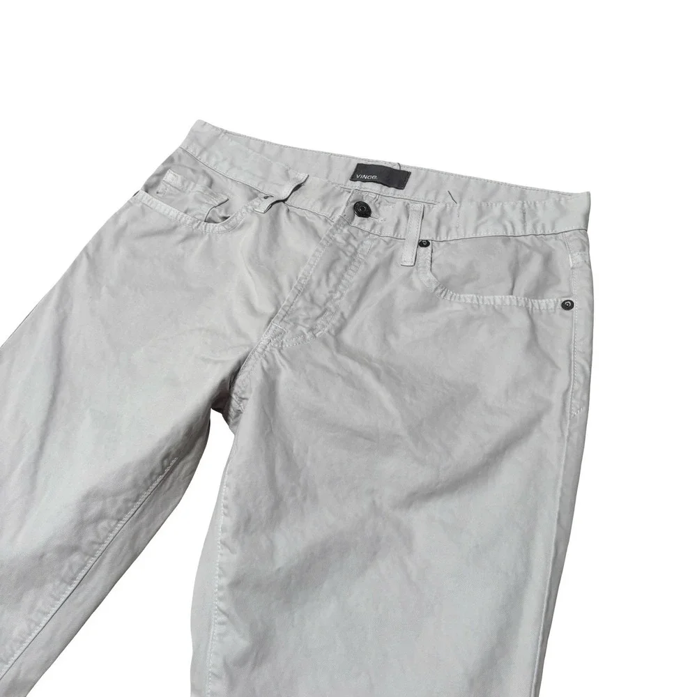 VINCE. Men's 31x30 Gray VM 212 Slim Made In USA Faded Zip Fly Denim Pants